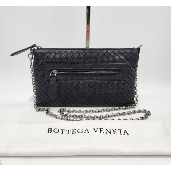 ❤️SOLD❤️BOTTEGA VENETA LEATHER CHAIN PURSE 111BOTXGH - Picture 1 of 13